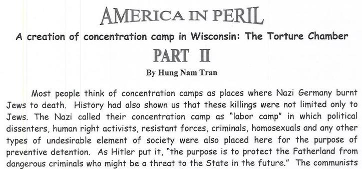 American in Peril: A creation of concentration camp in Wisconsin: The Torture Chamber. Part II