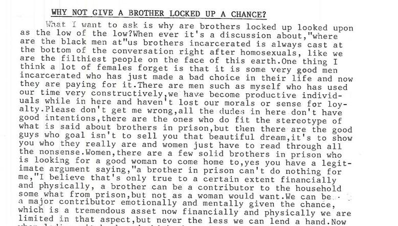 Why Not Give a Brother Locked Up a Chance?