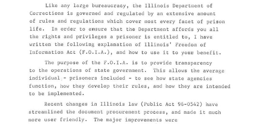 Using Illinois' Freedom of Information Act: A Brief Overview
