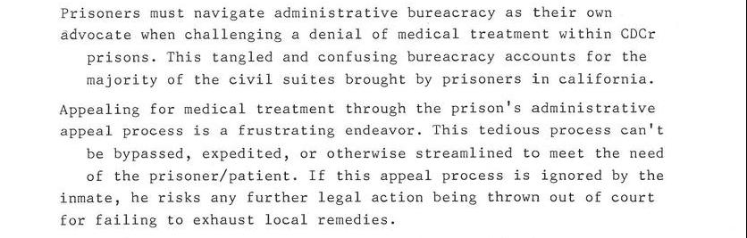 Perspective From A California Prisoner About Medical Treatment And Bureacracy
