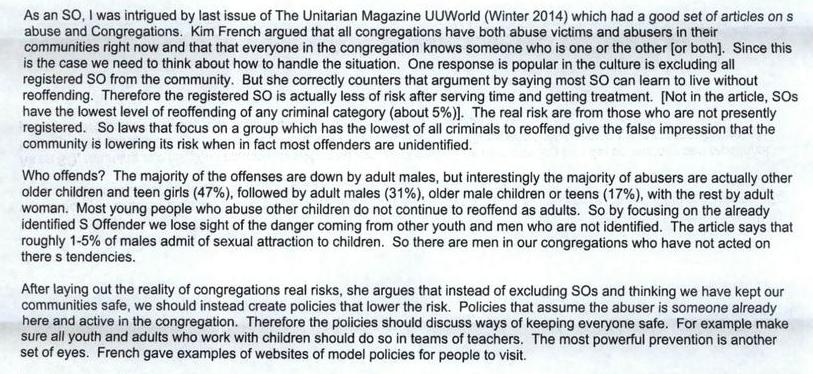 UUWorld  article on S Offenders Among Us