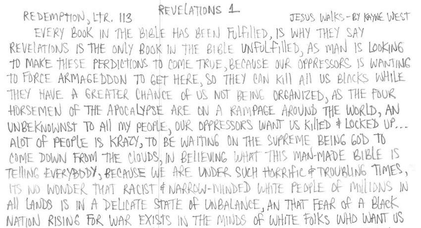 Redemption, Ltr 113: Revelations 1