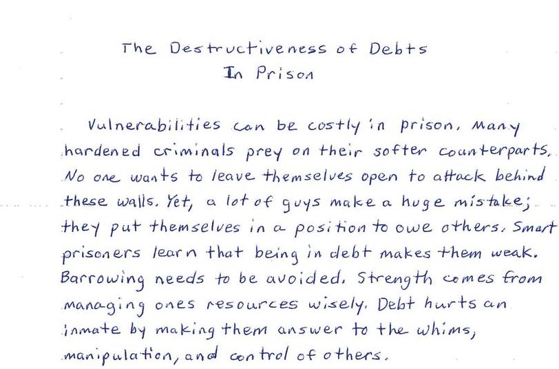 The Destructiveness of Debts in Prison