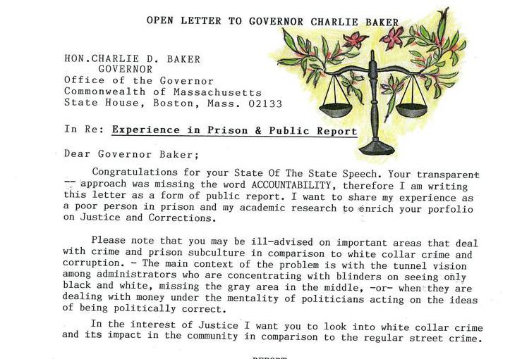Open Letter to Governor Charlie Baker