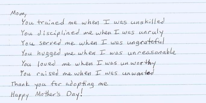 To an Adopted Mother