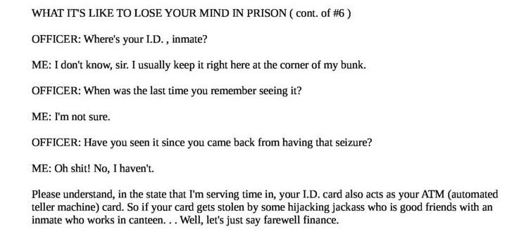 What it's like to lose your mind in prison (cont. of #6)