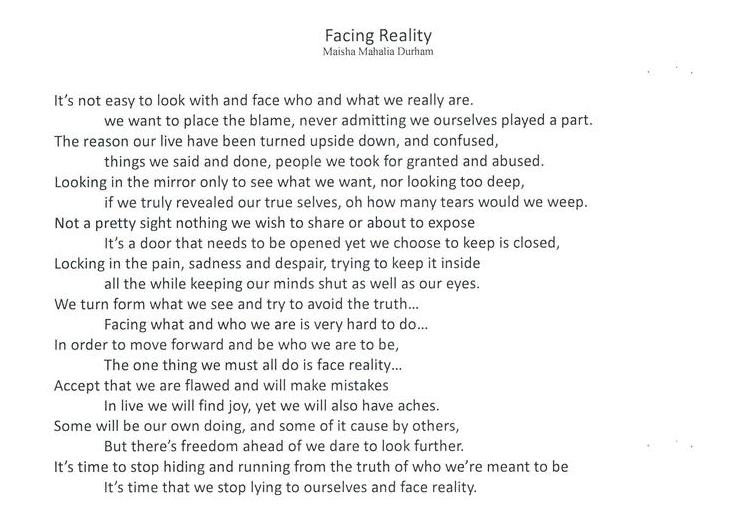 Facing Reality, and 5 more poems