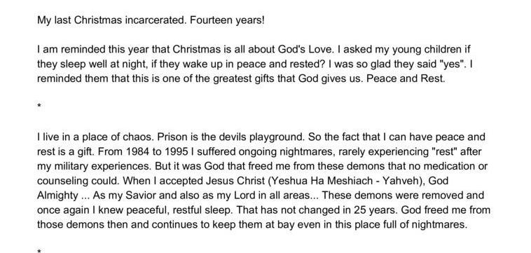Christmas blessing in prison
