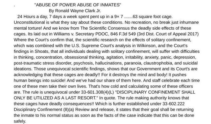 Abuse of Power, Abuse of Inmates
