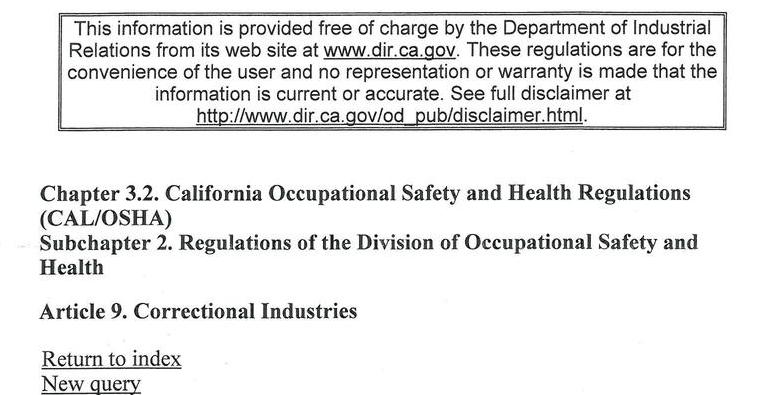 California Code Of Regulations