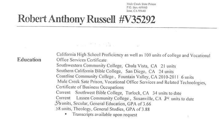 Mr. Russell's Resume