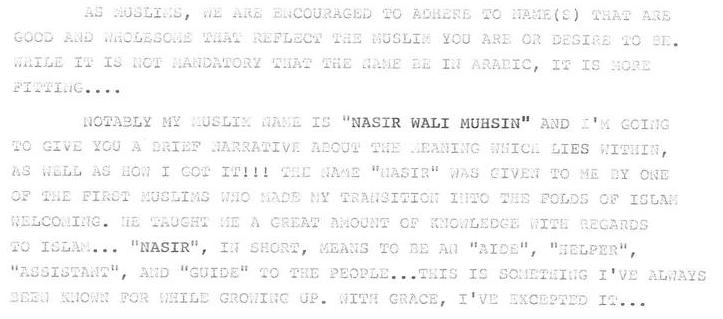 What Does "Nasir Wali Muhsin" means? 