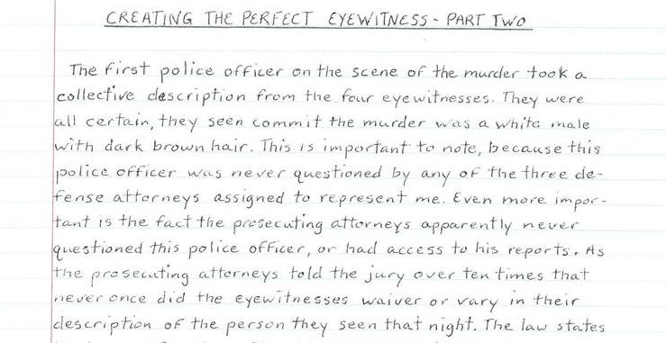 Creating the Perfect Eyewitness - Part Two