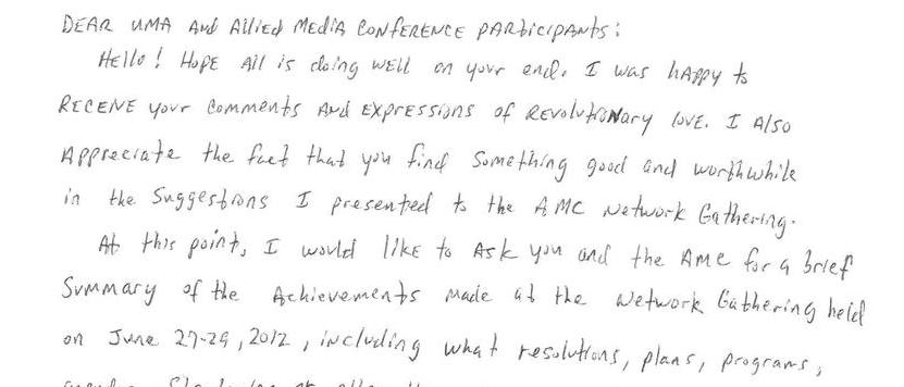 Reply to Comments from AMC