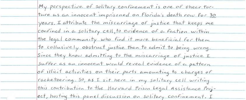 My Perspective As An Innocent Held in Solitary Confinement