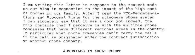 Telephone Proposal And Juveniles In Adult Court