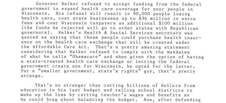 Governor Scott Walker's Biennial Budget: Hypocrisy At It's Finest