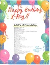 Happy Birthday X- Ray and the ABC's of Friendship