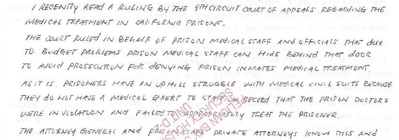Ninth Circuit Court Ruling On Medical Treatment In California's Prisons
