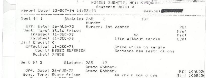Inmate Sentence Listing 