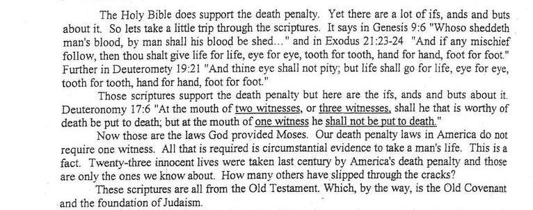 The Holy Bible: Christianity And The Death Penalty