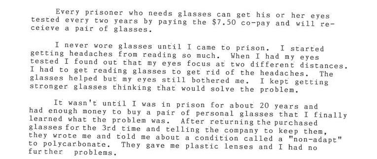 Getting New Glasses In Prison