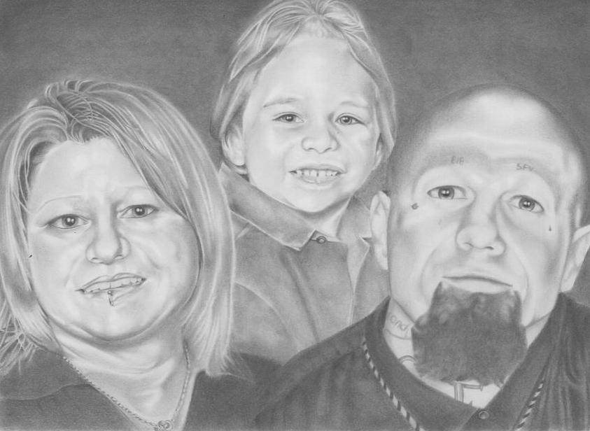 My Friend Ernie and His Family - Pencil Drawing