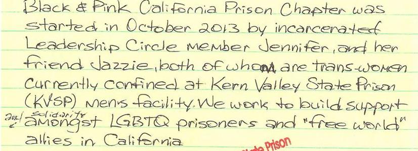 Black & Pink: California Prison Chapter