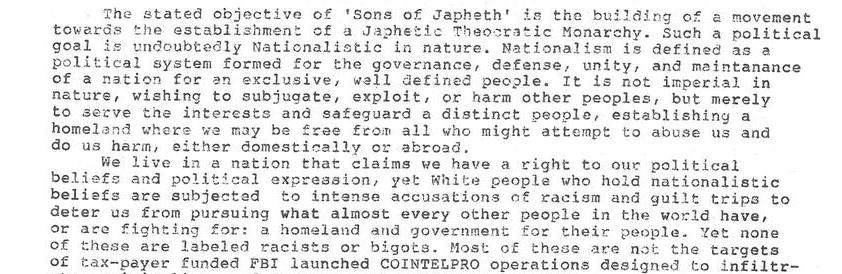 Nationalism A Politically Acceptable Goal For All Except The Japhetic Poeples