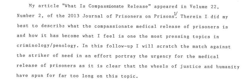 Why Compassionate Release?