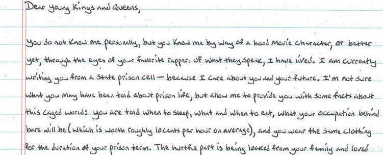 Letter To The Youth, From Prison