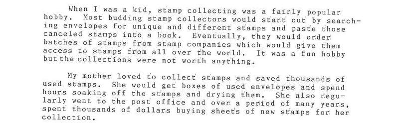 Stamp Collecting Boondoggle