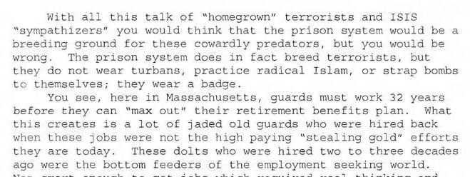 THE PRISON TERRORIST "Wears The Badge"