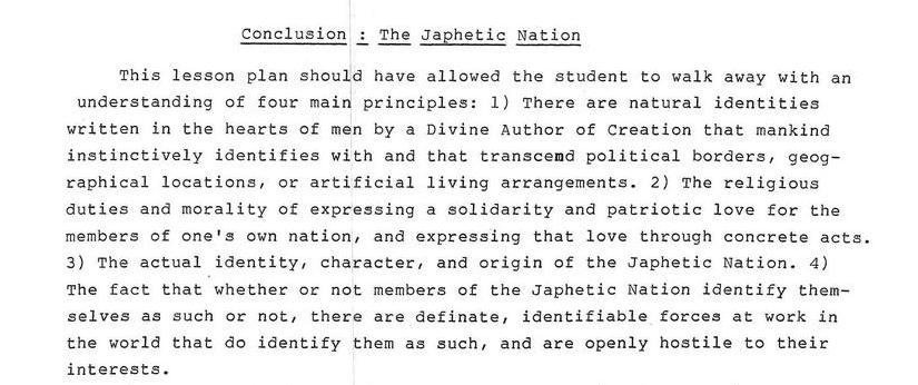 Conclusion: The Japhetic Nation