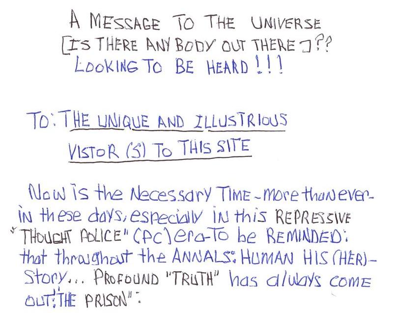 A Message to the Universe