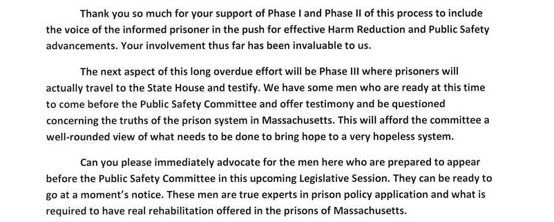 Phase III: Testimony Before the Public Safety Committee