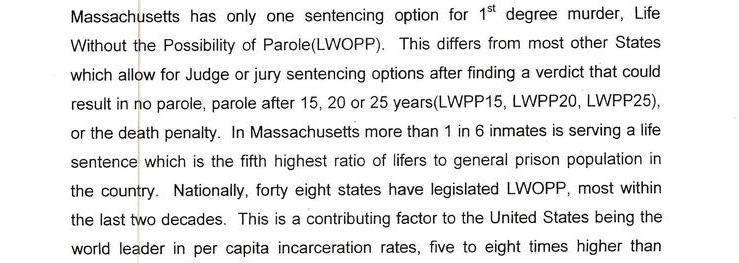 A Report On Life Without The Possibility Of Parole(LWOPP) In Massachusetts: A Call To Action 