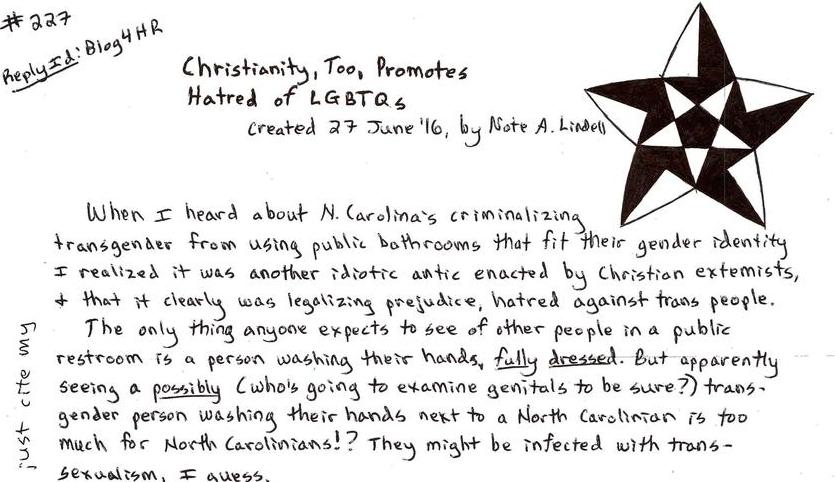 Christianity, Too, Promotes Hatred of LGBTQs