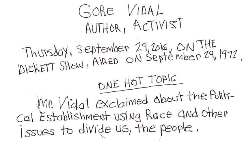 Gore Vidal Author, Activist