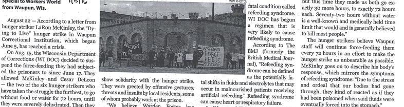 Wisconsin Prison Authorities Keep Hunger Strikers On Brink Of Death