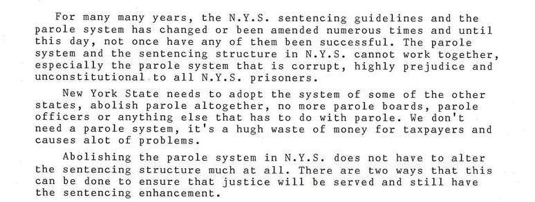 End the corruption, End wasting taxpayer's money, End the NYS Parole System