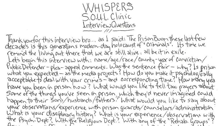 Whispers S.O.U.L. Clinic Interview Questions