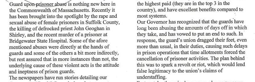 Massachusetts Prisons: Abuse Is Nothing New