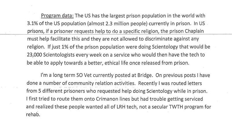 Scientology in Prisons Pilot Program