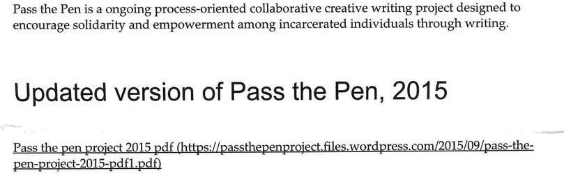 Pass The Pen Project
