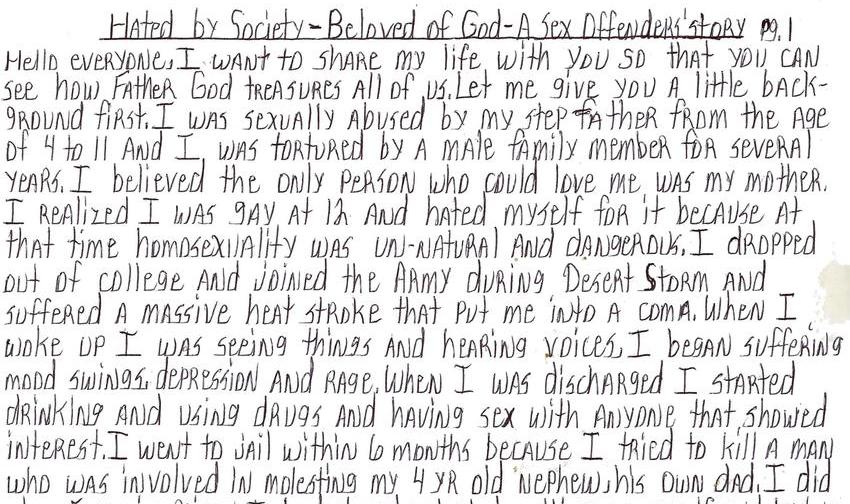 Hated by Society - Beloved of God - A Sex Offender's Story
