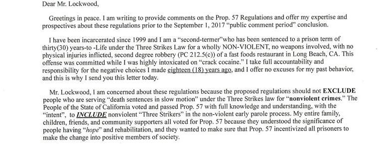 Public Comment On The Proposition 57 Regulations