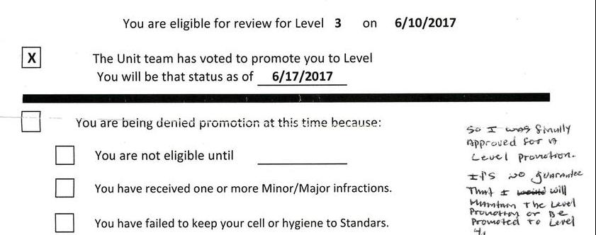 Level Promotion Response