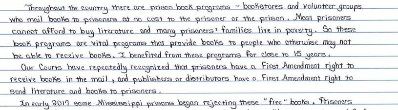 Prisoner Denied Right To Receive Books