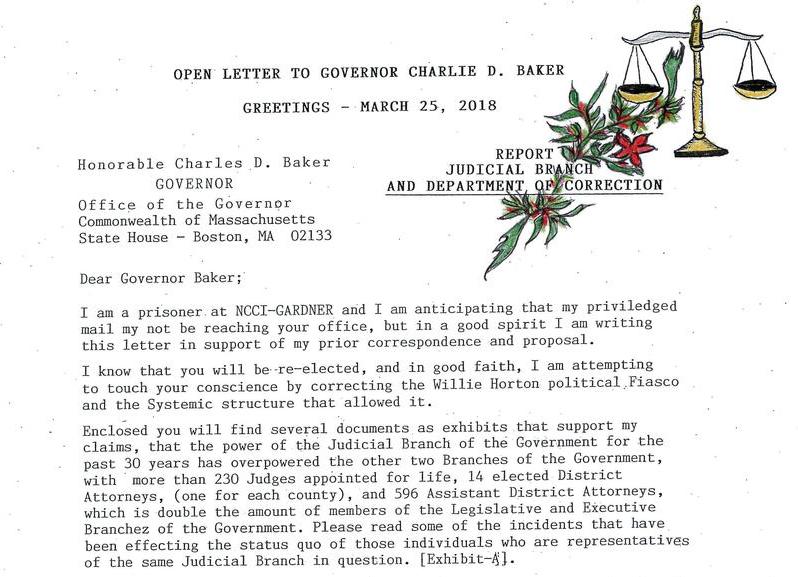 Open Letter to Governor Charlie D. Baker